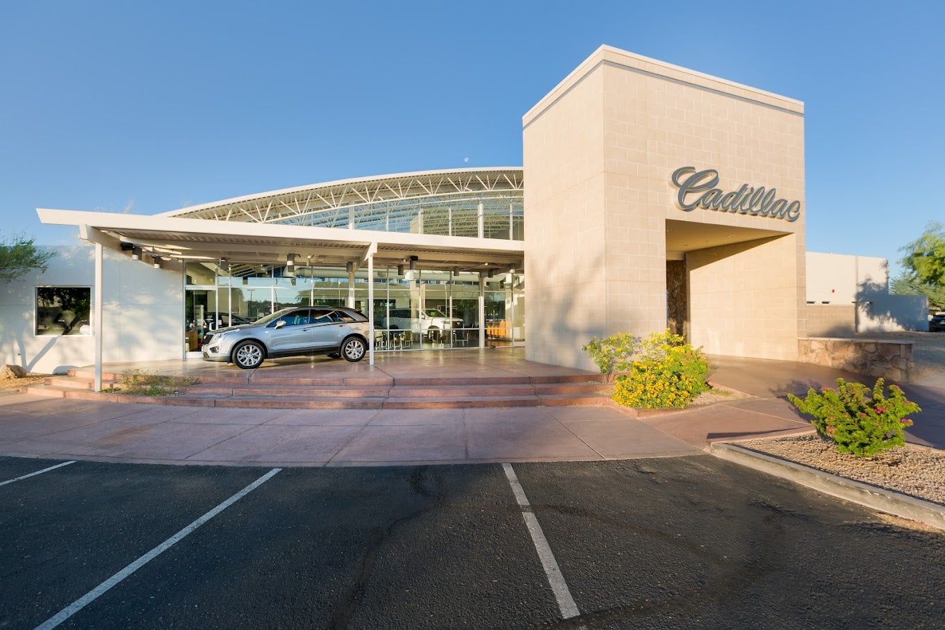 Front of Earnhadrt Cadillac Dealership