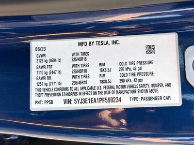 2023 Tesla Model 3 NA