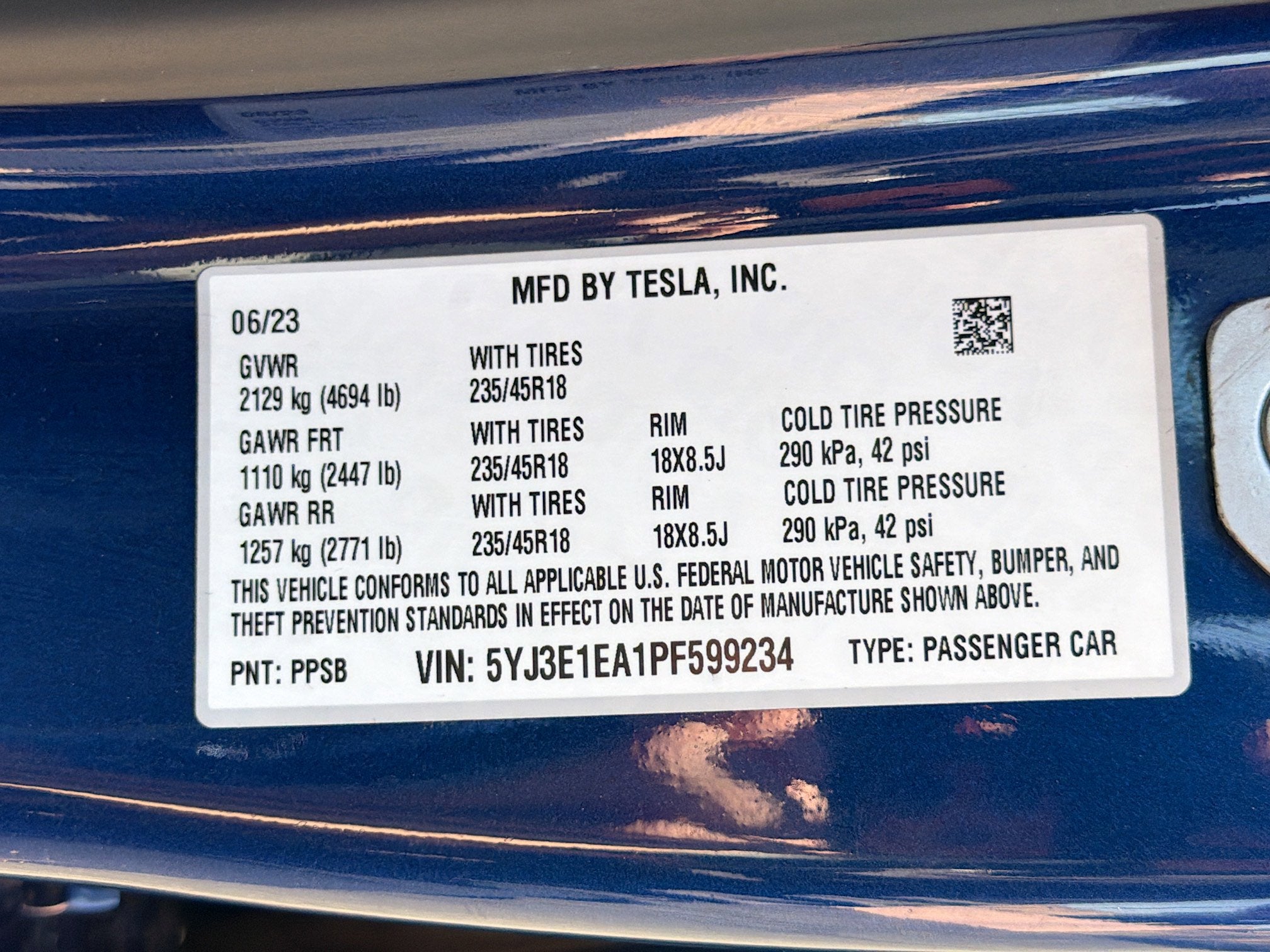 2023 Tesla Model 3 NA
