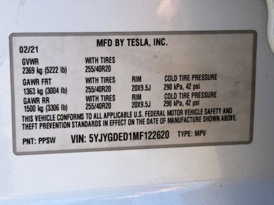 2021 Tesla Model Y Standard Range